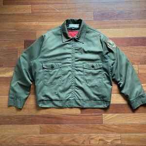 1950s Talon forest Service forest Green Boxy Detroit Style Xl jacket With Vest